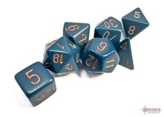 Chessex Opque Dusty Blue/Copper Polyhedral 7-Set Dice